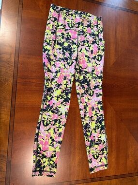 Lululemon Leggings Pink, Yellow & Black Size 4